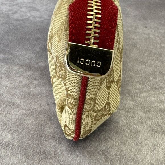 Gucci Sherry Web Bow Khaki Gg Monogram Canvas Wristlet Bag - Picture 8 of 12